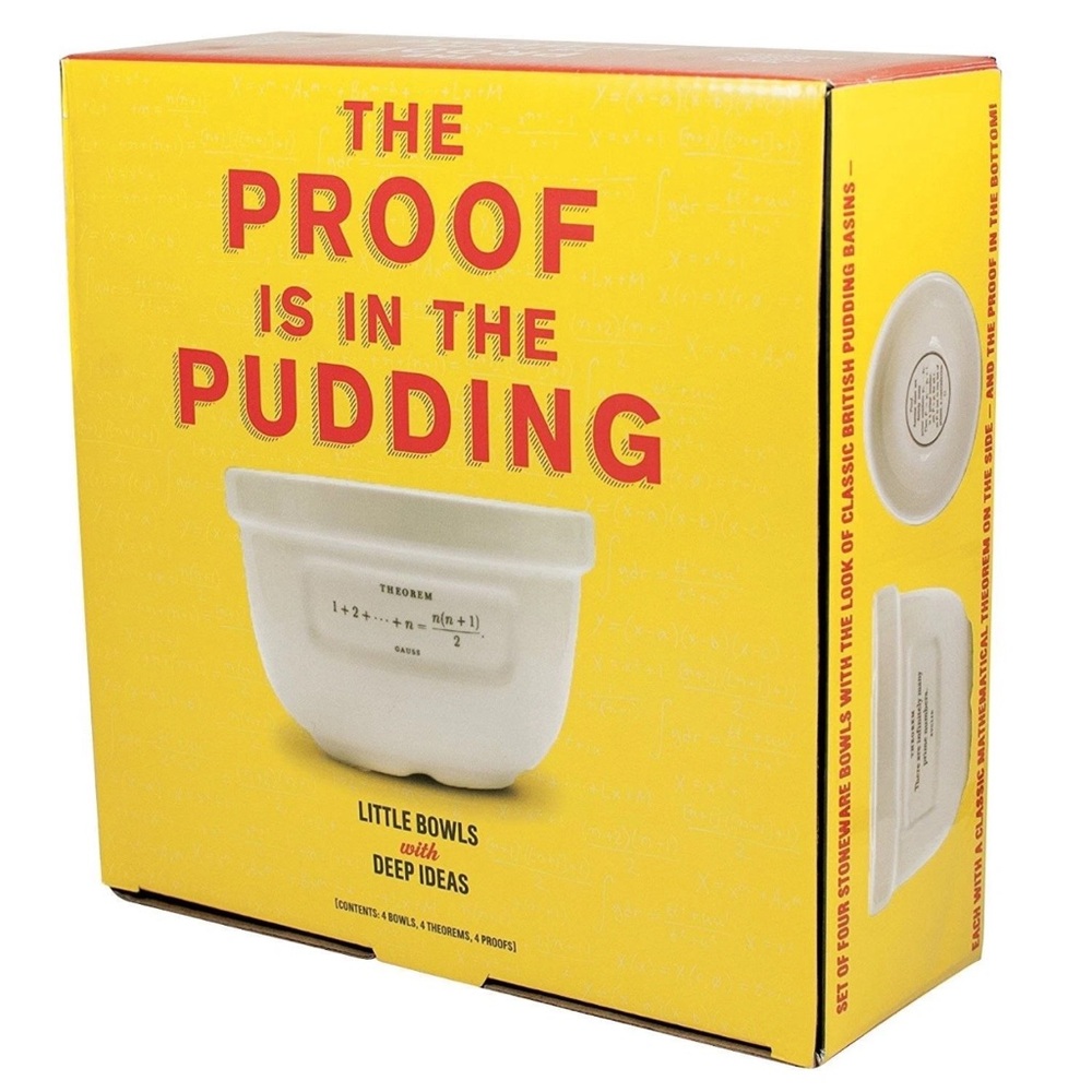 Proof is in the Pudding Math Joke Geek Gift Idea Stoneware Pudding Bowl Set